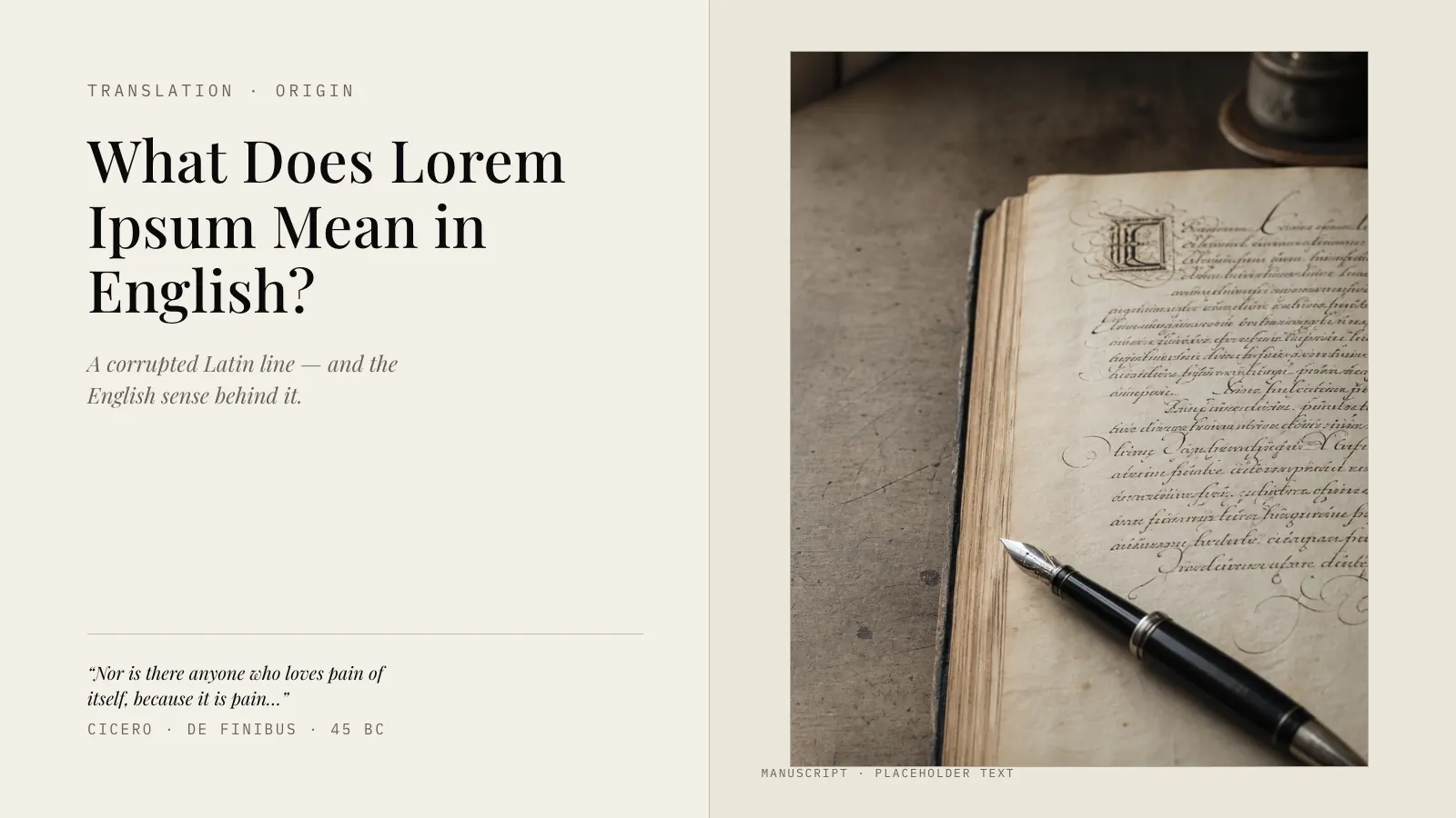 Was bedeutet „Lorem ipsum dolor...“ auf Englisch?